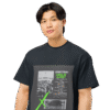 Front-facing view of a navy blue men’s box-fit t-shirt with a structured silhouette and classic crew neckline. Set against a neutral background, the shirt’s bold color and clean lines embody the reassuring, minimalist vibe of the “Everything gonna be alright” collection—fusing lyrical optimism with urban fashion sensibility