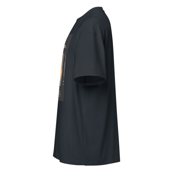 Left-angled front view of a navy blue men’s box-fit t-shirt with a structured silhouette and classic crew neckline. Displayed against a neutral background, the shirt’s bold color and clean lines reflect the confident, minimalist aesthetic of the Designer Travis Scott series—blending urban fashion with music-inspired design.