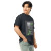 Right-front angled view of a navy blue men’s box-fit t-shirt featuring a structured silhouette and classic crew neckline. Set against a neutral background, the shirt’s bold color and clean lines evoke the confident, minimalist style of the Designer Travis Scott series—where music culture meets urban fashion.