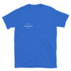 Front-facing view of a unisex royal blue softstyle t-shirt featuring a structured silhouette and classic crew neckline. Displayed against a neutral background, the shirt’s vibrant color and clean design reflect Rap Stitches’ music-inspired streetwear—merging everyday comfort with bold, minimalist branding.