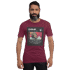Front-facing view of a maroon unisex staple t-shirt with a relaxed fit and classic crew neckline. Set against a neutral background, the shirt’s smooth texture and rich color convey the understated, introspective vibe of the Cole World designer series—blending lyrical storytelling with everyday streetwear appeal.